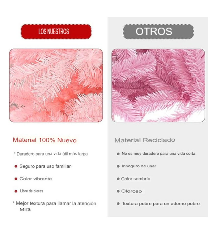 Árbol de Navidad Artificial de Pino + 6 Luces LED de Regalo – Transformación Mágica para Tu Hogar