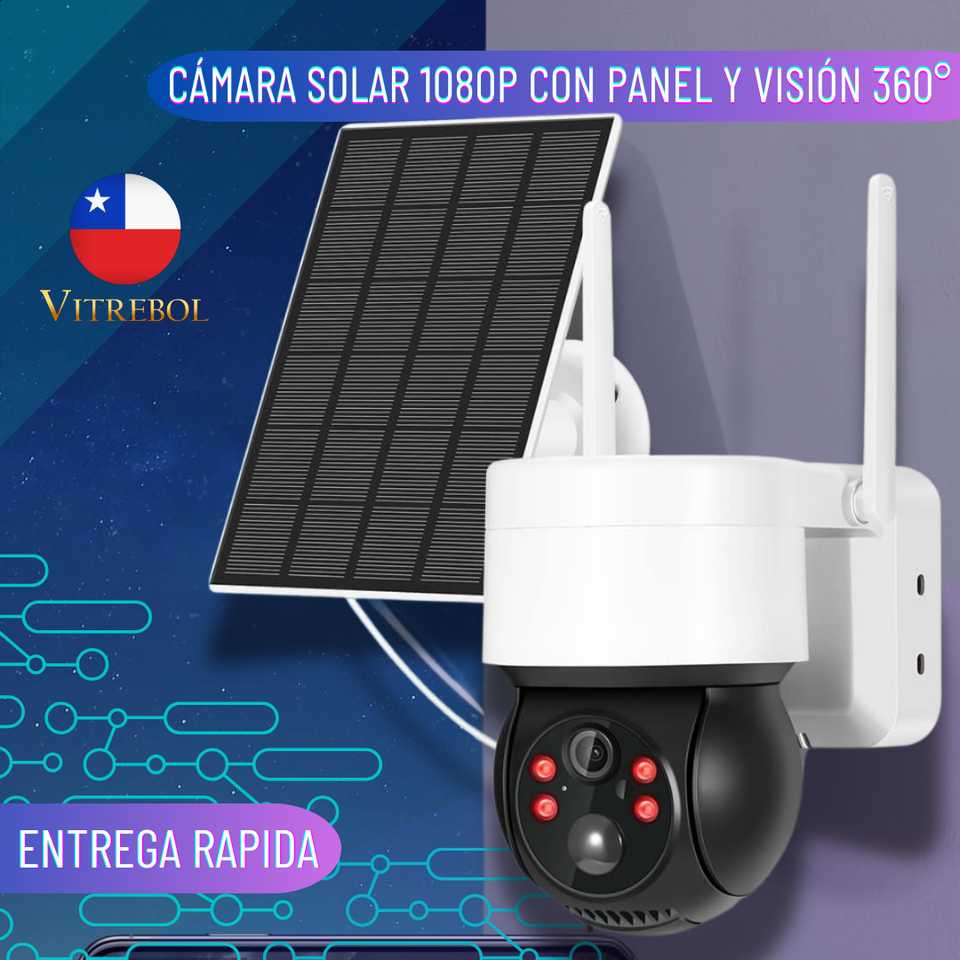 Cámara Inalámbrica - Carga con panel solar. 1080 P