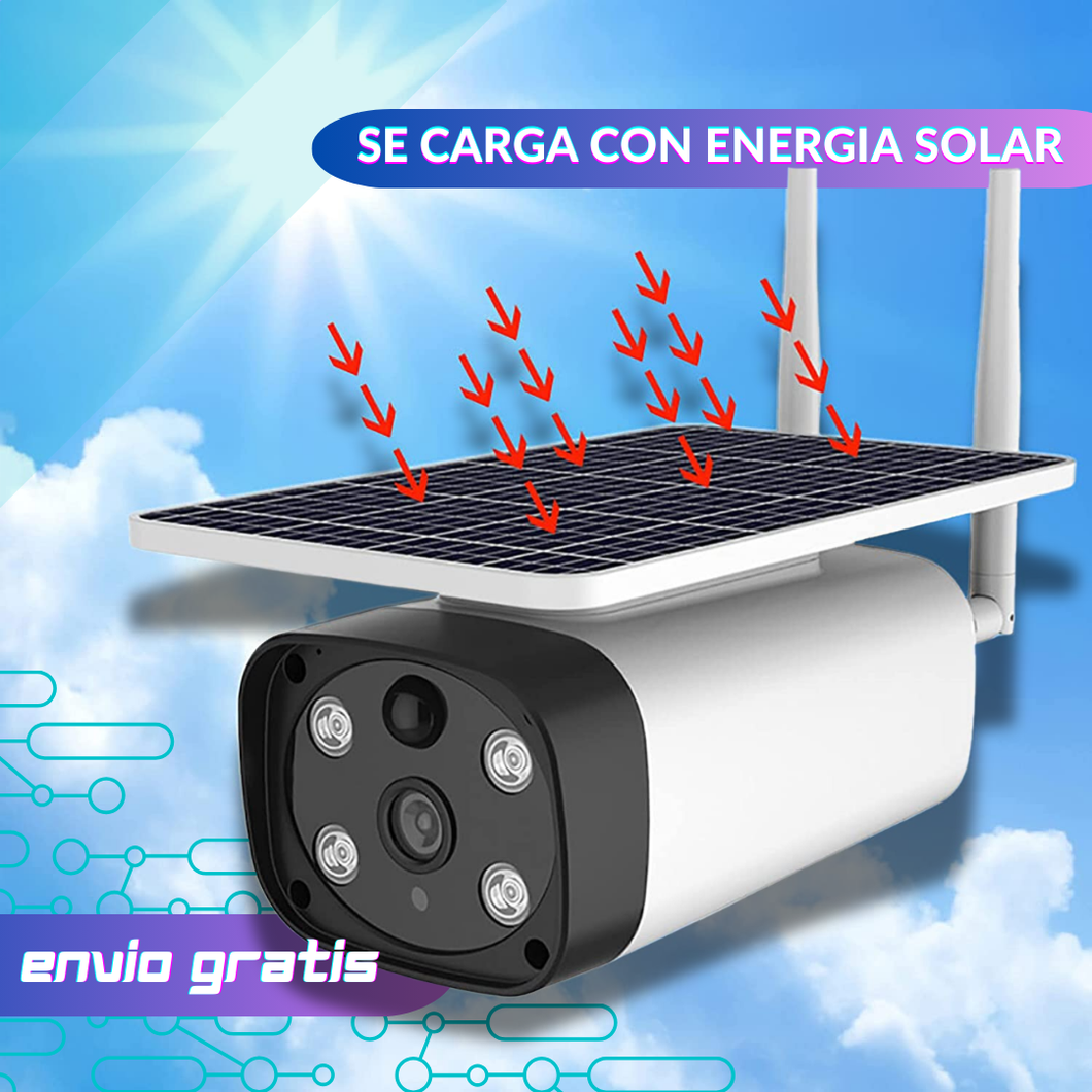 Cámara con panel Solar - Resolución  Full HD 1080p para imágenes claras y nítidas
