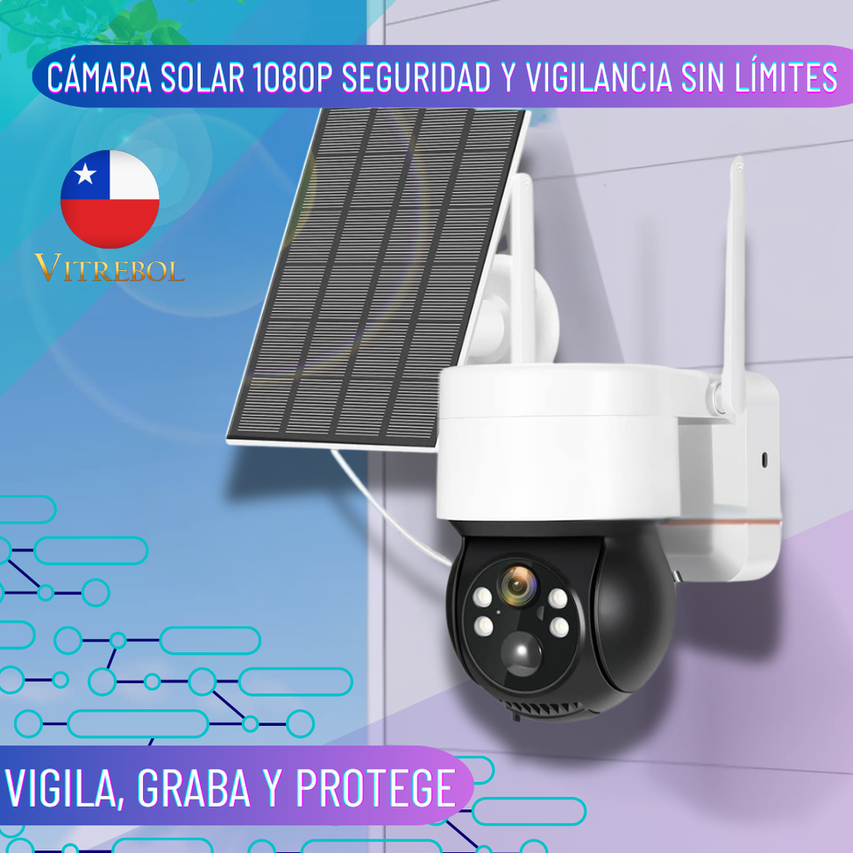 Cámara Inalámbrica - Carga con panel solar. 1080 P