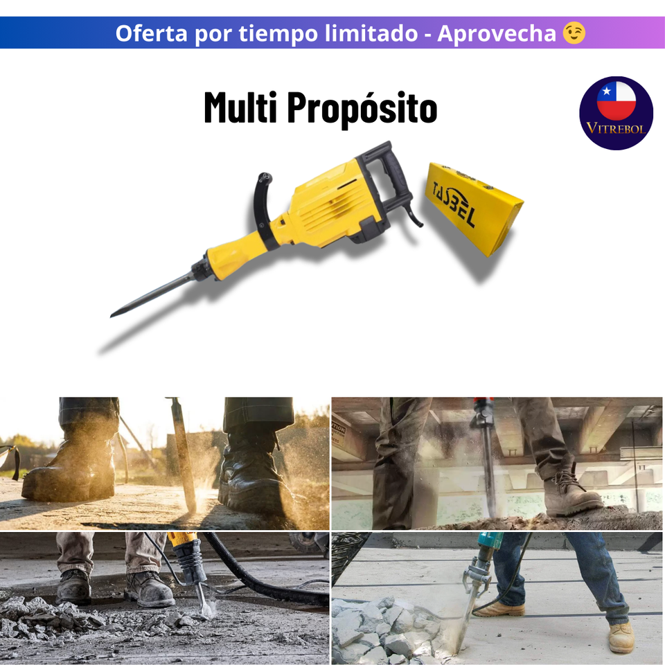 Cango Martillo Demoledor Eléctrico 3800 watts Tasbel