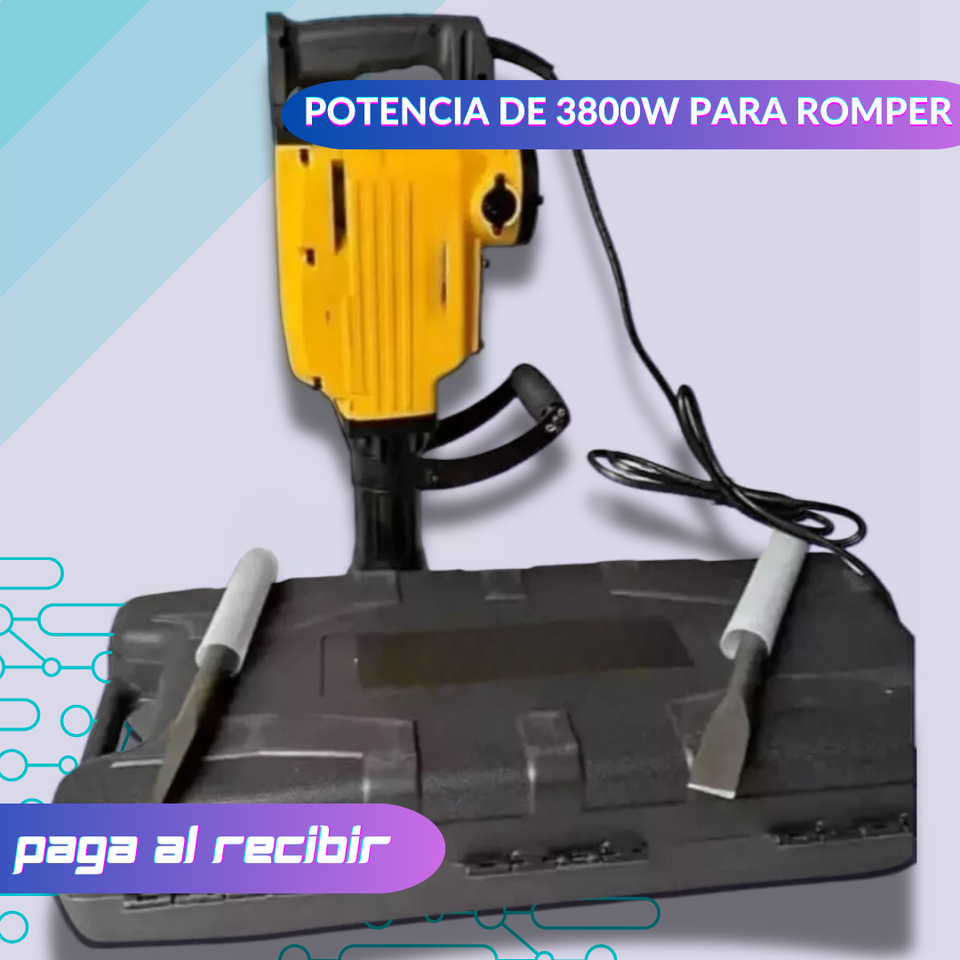 Cango Martillo Demoledor Eléctrico 3800 watts Tasbel