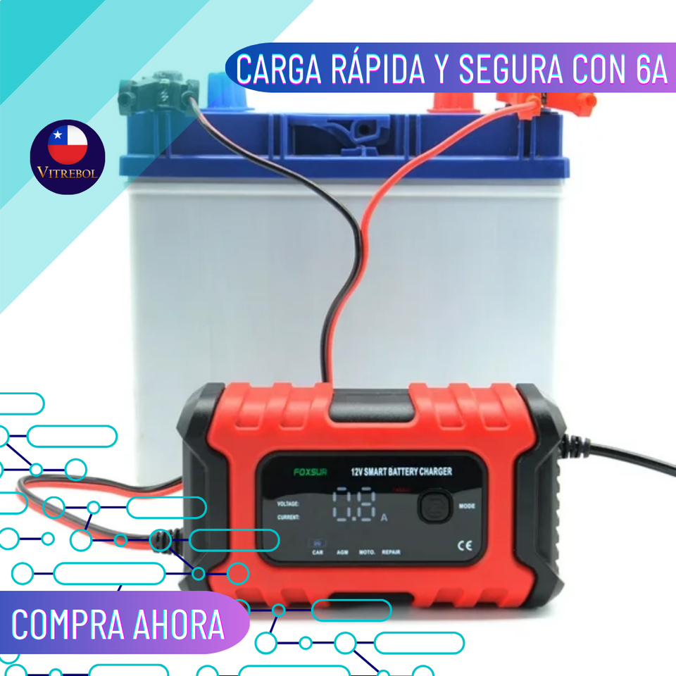 Cargador de Batería Inteligente para Automóviles y Motocicletas 🔋