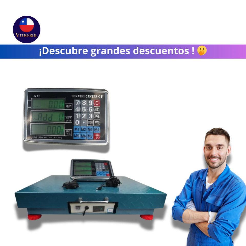 Báscula Industrial Inalámbrica 500kg – Precisión y Resistencia en un Solo Equipo ⚖️🔋