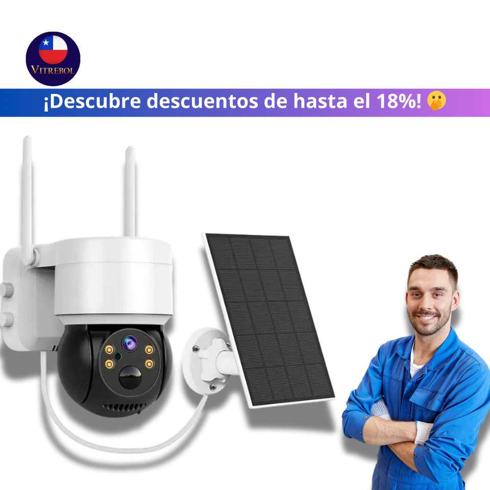Cámara Inalámbrica - Carga con panel solar. 1080 P