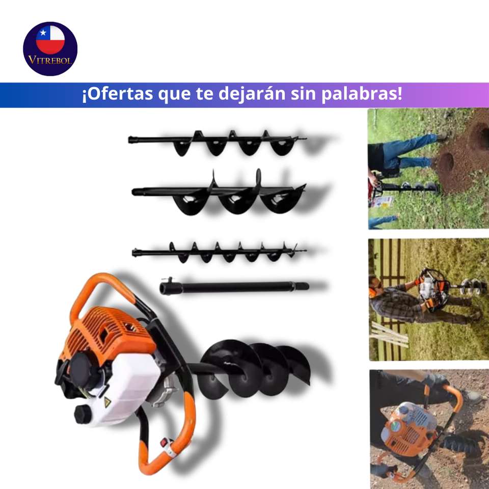 Barreno Ahoyador trae 3 Brocas - TIPO DE MOTOR 2 TIEMPOS