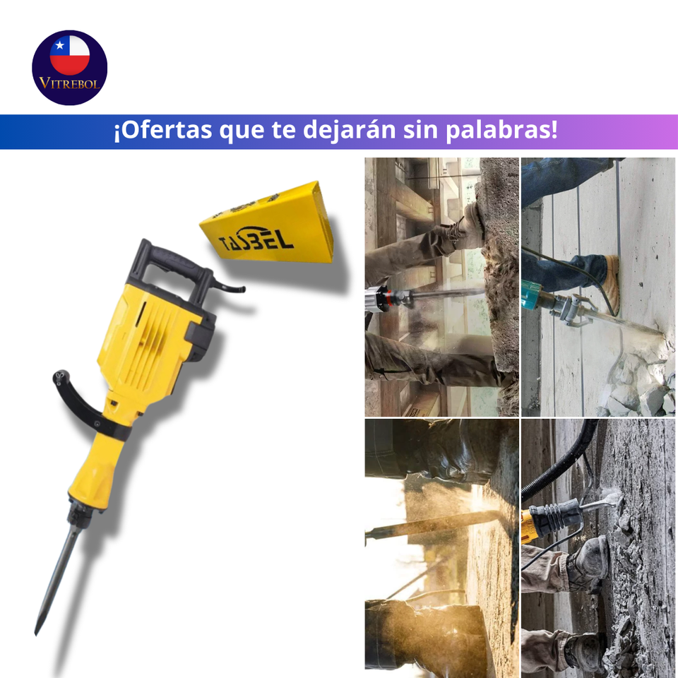 Cango Martillo Demoledor Eléctrico 3800 watts Tasbel