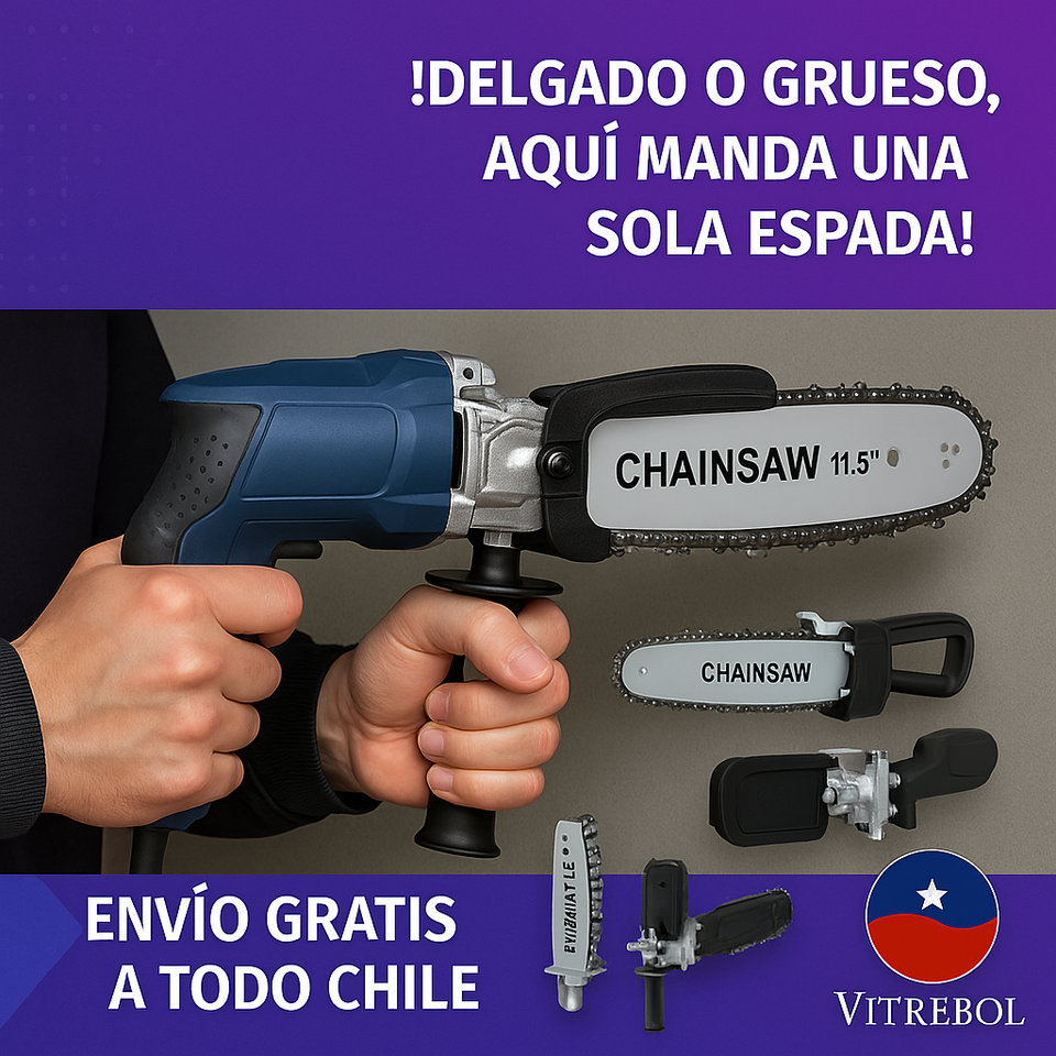 Adaptador de Motosierra con Espada para Esmeril Angular de 4½”