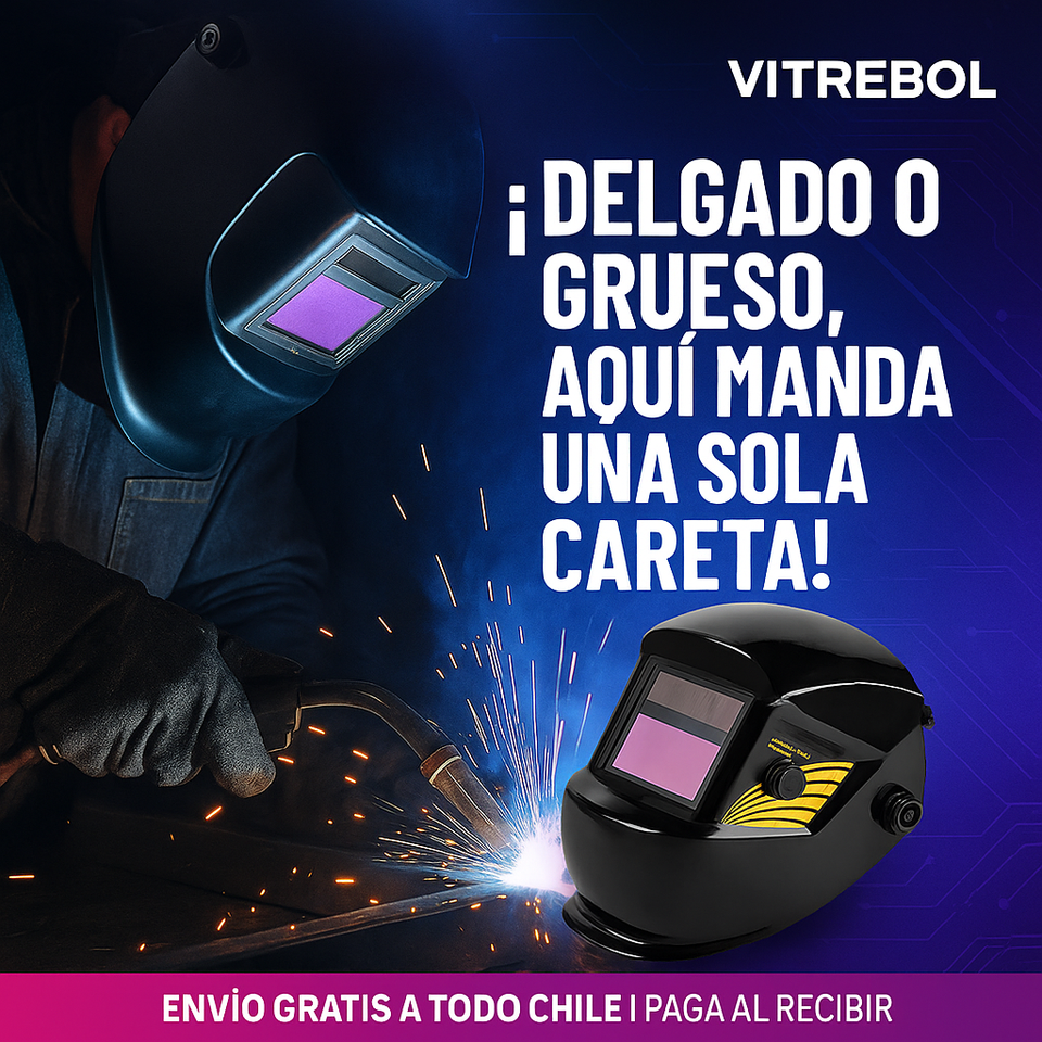 Careta de Soldar Fotosensible con Cinta Acolchada – Protección Profesional y Comodidad Garantizada