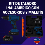 "Taladro Inalámbrico con 2 Baterías de 96 v - Incluye set de accesorios