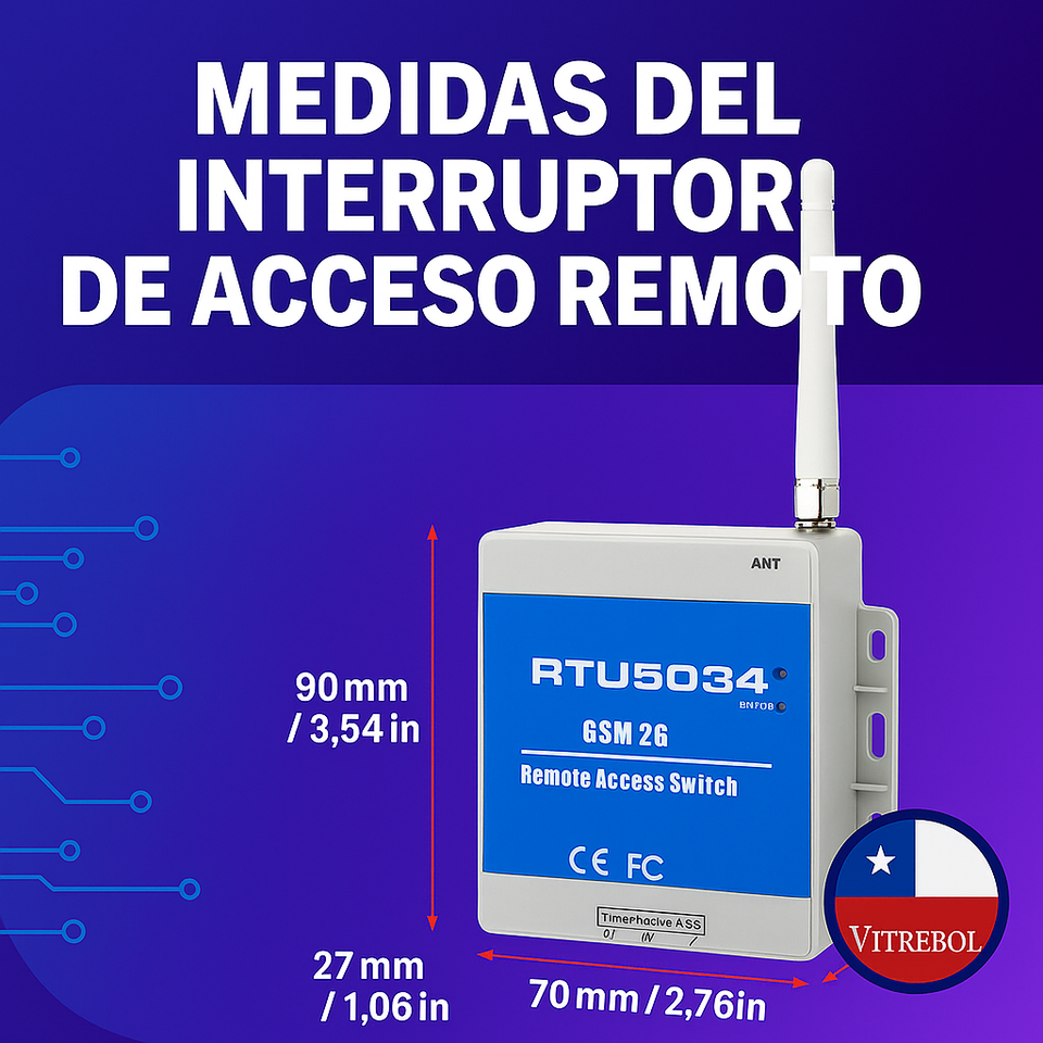 Abre Portón RTU5034 GSM 2G - Interruptor de Acceso Remoto Inteligente