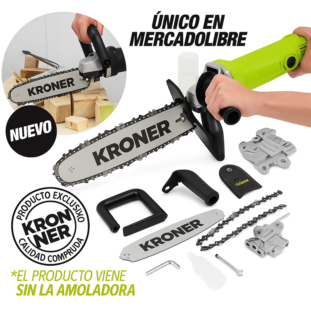 Adaptador de Motosierra con Espada para Esmeril Angular de 4½”