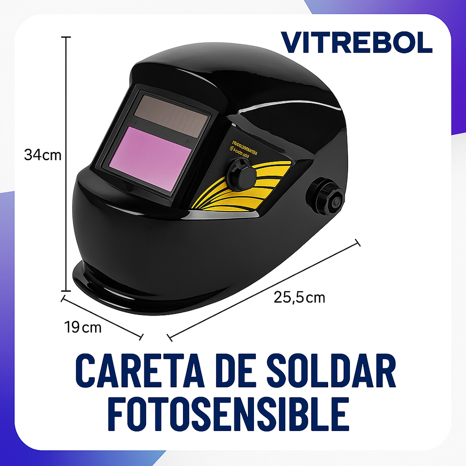 Careta de Soldar Fotosensible con Cinta Acolchada – Protección Profesional y Comodidad Garantizada