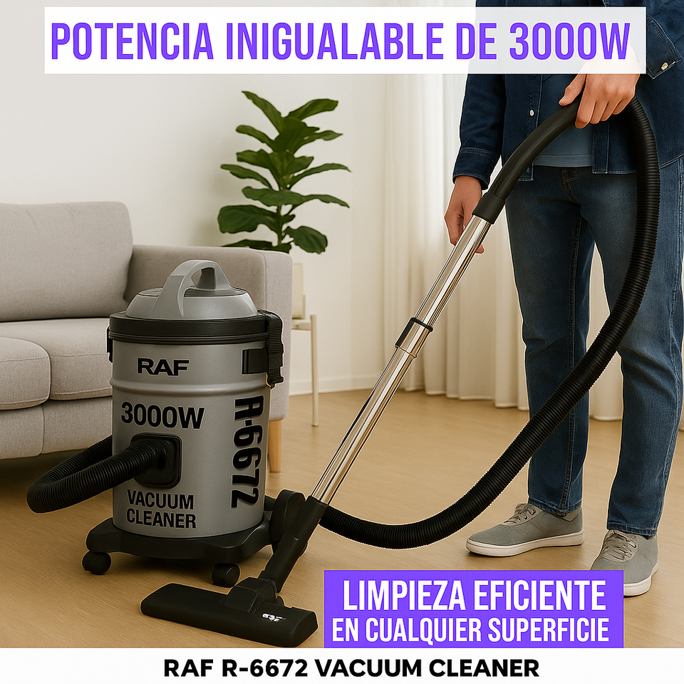 Aspiradora Ciclónica RAF R-6672 3000W - Succión Fuerte
