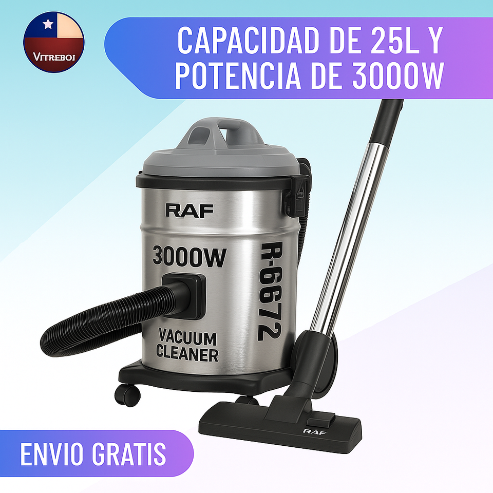 Aspiradora Ciclónica RAF R-6672 3000W - Succión Fuerte