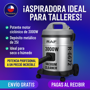 Aspiradora Ciclónica RAF R-6672 3000W - Succión Fuerte