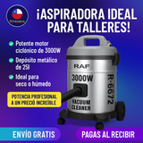 Aspiradora Ciclónica RAF R-6672 3000W - Succión Fuerte