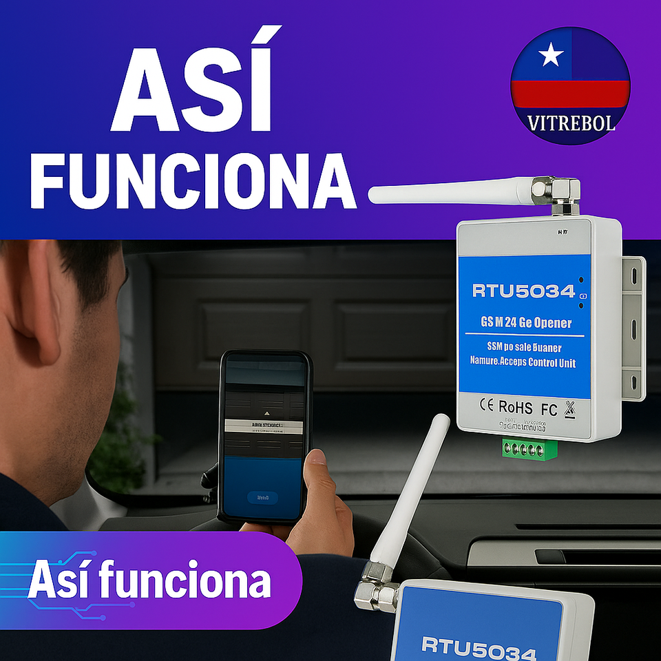 Abre Portón RTU5034 GSM 2G - Interruptor de Acceso Remoto Inteligente