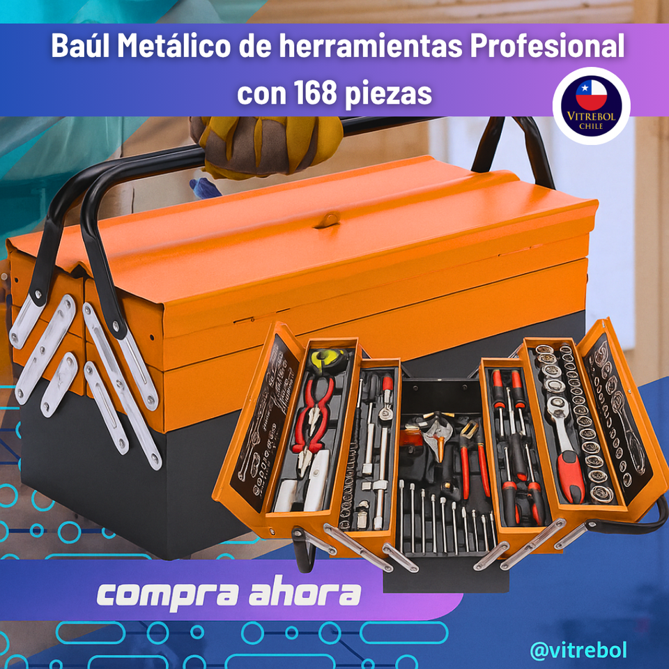Caja de Herramientas de 85 Piezas - hechas con Metal Cromo Vanadio
