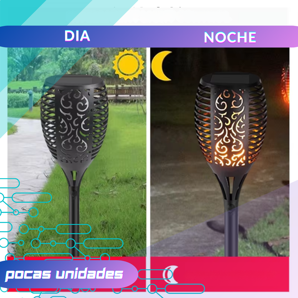 Antorcha de Carga Solar - Pack 4 unidades- 58cm de altura