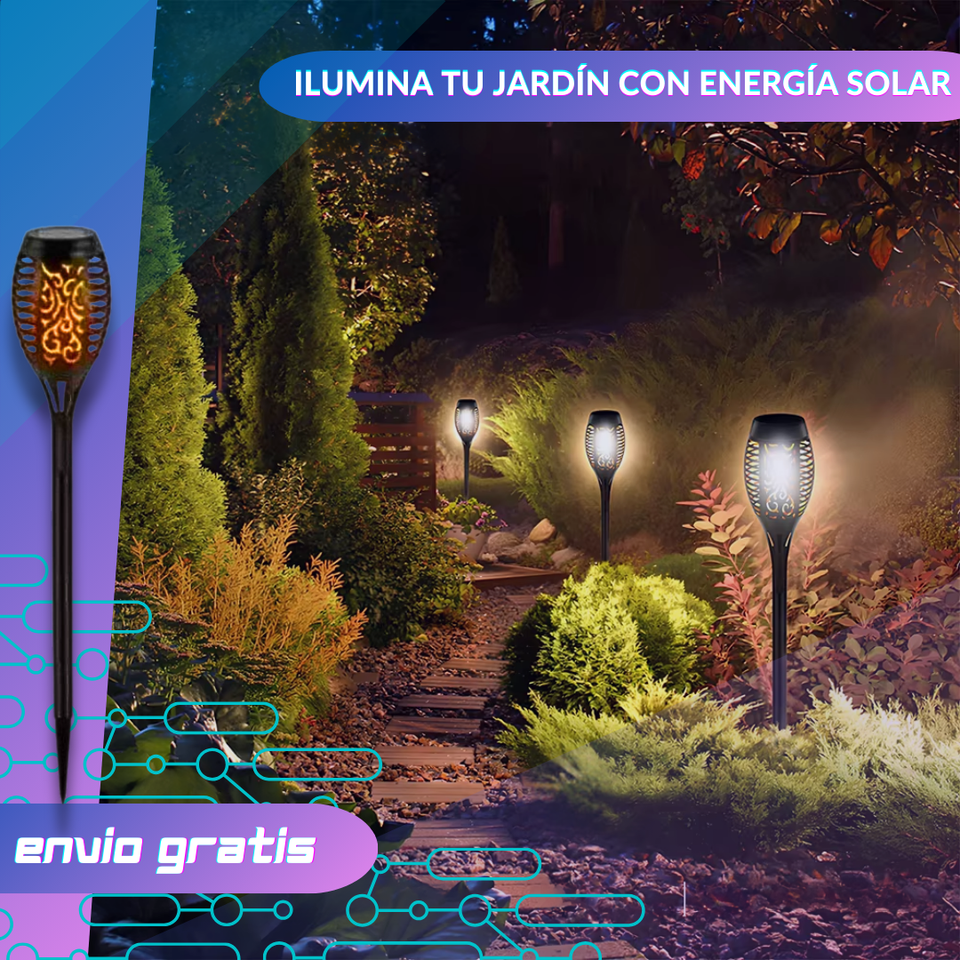 Antorcha de Carga Solar - Pack 4 unidades- 58cm de altura