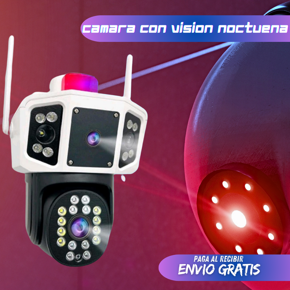 Cámara 3 Pantallas simultáneas - 4K - Alta nitidez, visión nocturna a color.