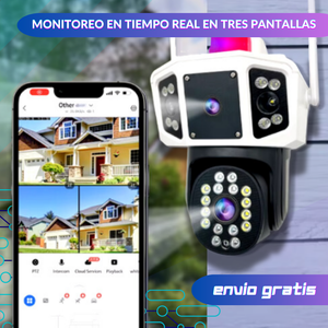 Cámara 3 Pantallas simultáneas - 4K - Alta nitidez, visión nocturna a color.