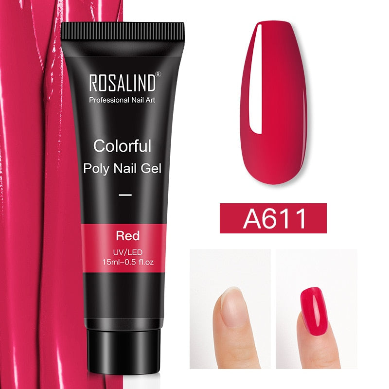 (COMPRAS  2 PACK +1 GRATIS)  Kits de uñas de poligel ROSALIND POLY Nail  GEL 15/30 ml esmalte de uñas