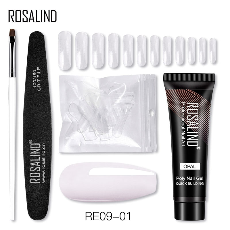 (COMPRAS  2 PACK +1 GRATIS)  Kits de uñas de poligel ROSALIND POLY Nail  GEL 15/30 ml esmalte de uñas