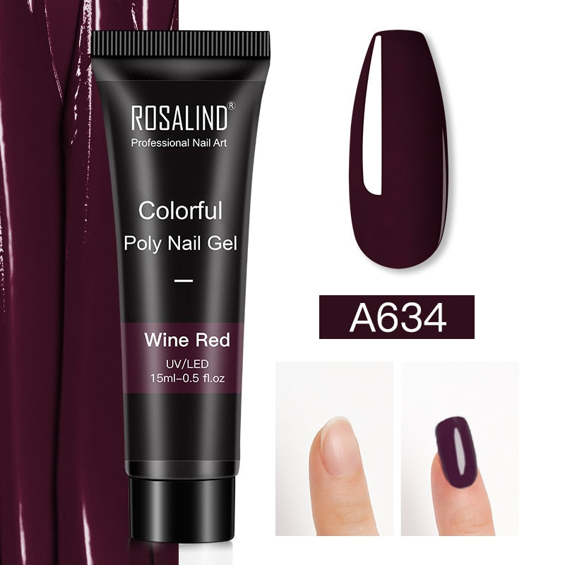 (COMPRAS  2 PACK +1 GRATIS)  Kits de uñas de poligel ROSALIND POLY Nail  GEL 15/30 ml esmalte de uñas