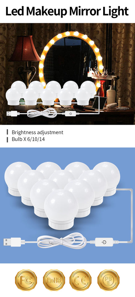 Bombillas de tocador de espejo de maquillaje - bamascota