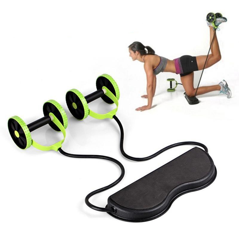 Entrenador de doble músculo Rueda Abdominal Bandas de resistencia - bamascota