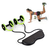 Entrenador de doble músculo Rueda Abdominal Bandas de resistencia - bamascota