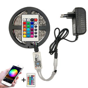 Cinta Tira 300 Led 5mt Rgb Control Luces - bamascota