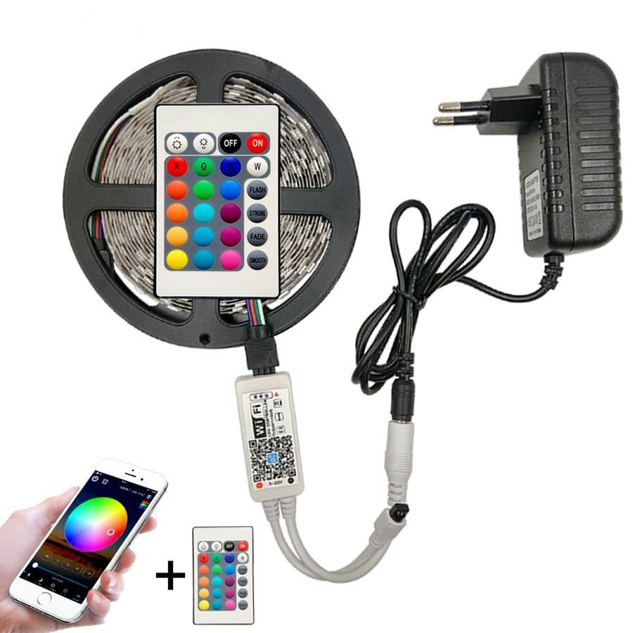 Cinta Tira 300 Led 5mt Rgb Control Luces - bamascota