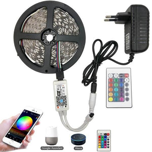 Cinta Tira 300 Led 5mt Rgb Control Luces - bamascota