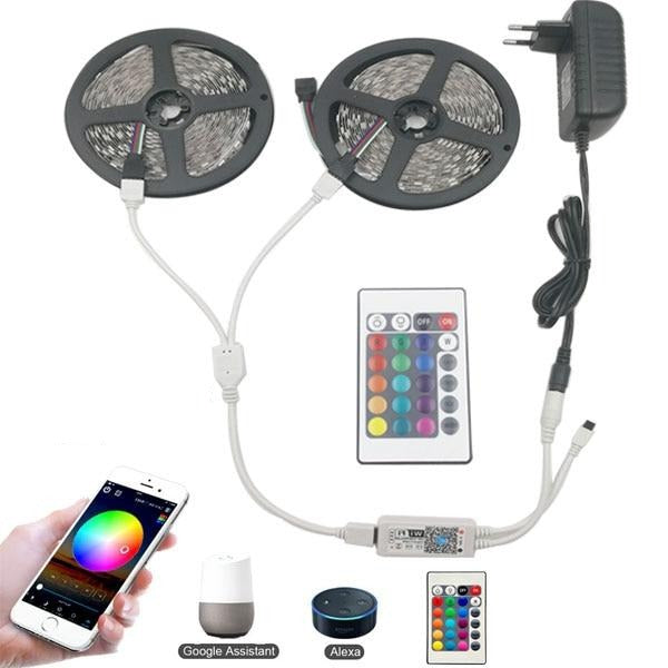 Cinta Tira 300 Led 5mt Rgb Control Luces - bamascota