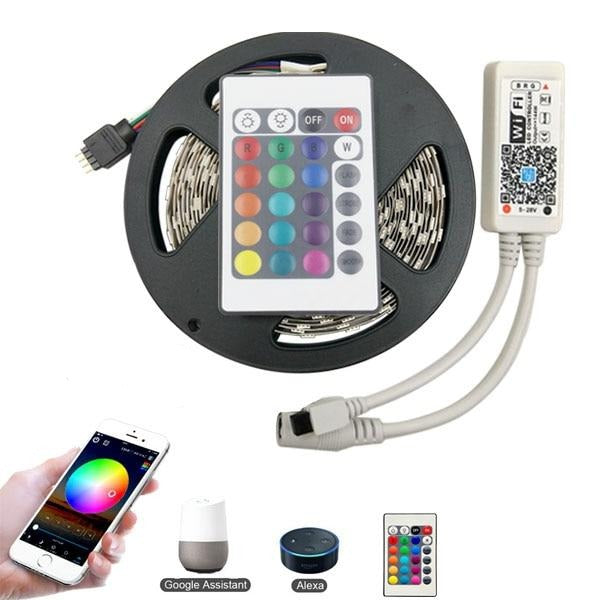 Cinta Tira 300 Led 5mt Rgb Control Luces - bamascota